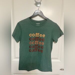 Green graphic Round neck tee size Small
